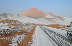 Mountains outside Turpan, three hours' drive from Urumqi, in temperatures of -35C