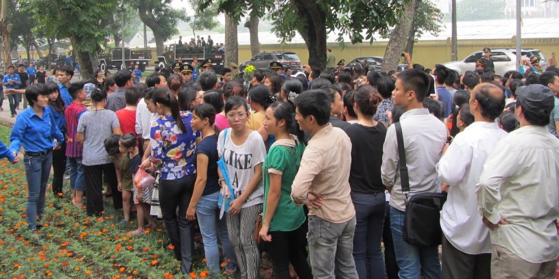 Crowds gather in Hanoi