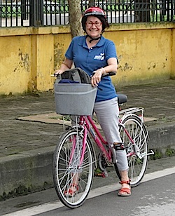 Pix Chris on her bike
