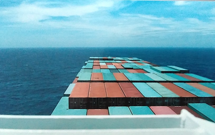 View of Pacific from containership